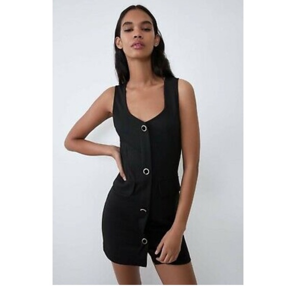 NWT Zara black dress w/jewel buttons - Picture 4 of 16